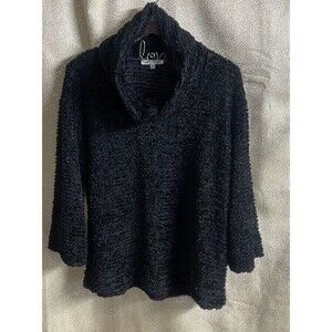 John Mark Woman’s Pull Over Cowl Neck Black Lightweight Sweater Sz M New W/T
